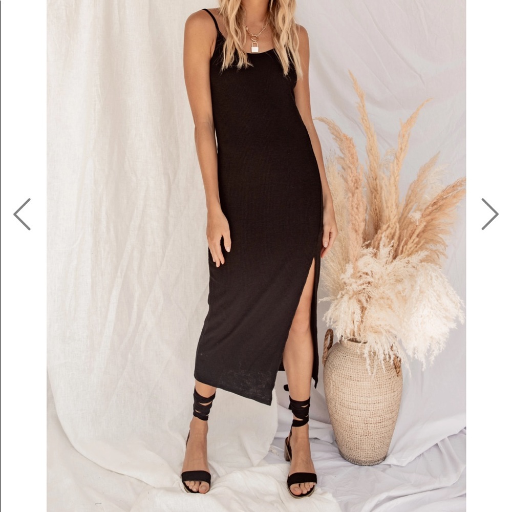 12th Tribe Black Midi Dress- ITEM SOLD